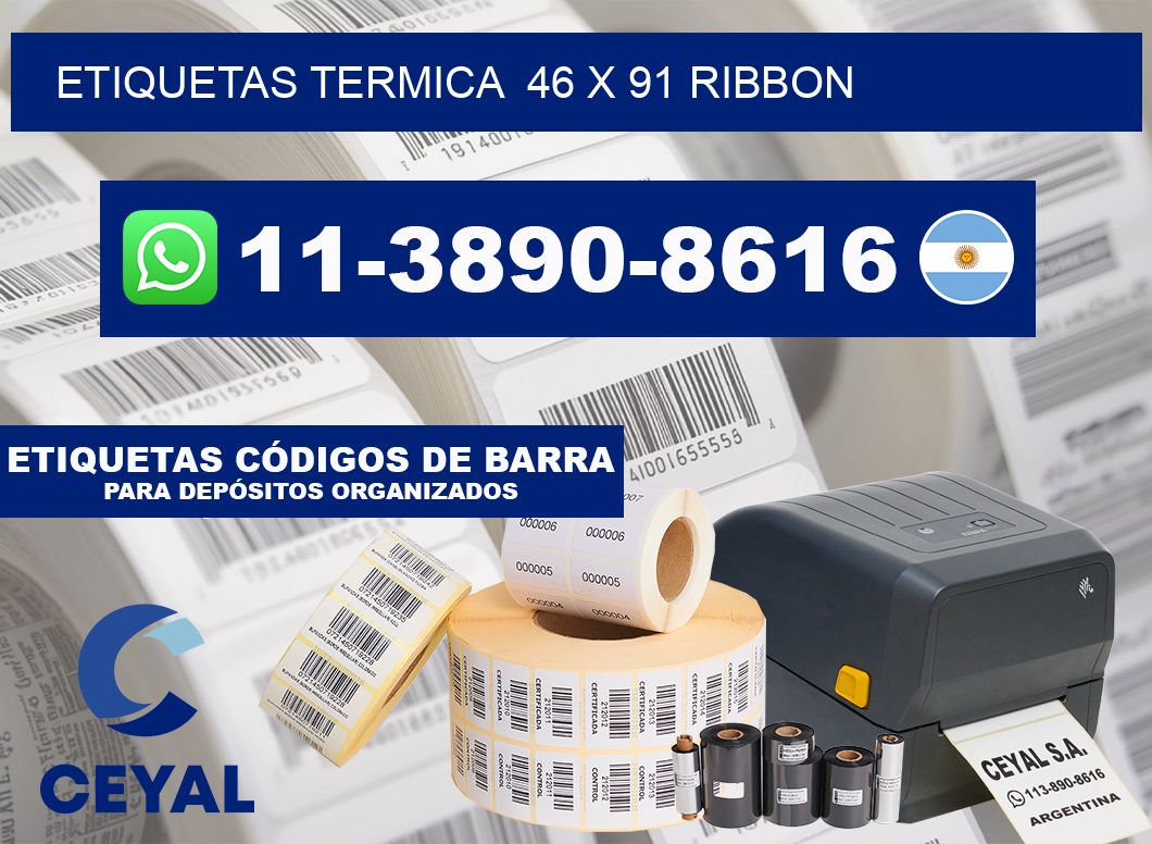 Etiquetas termica  46 x 91 ribbon