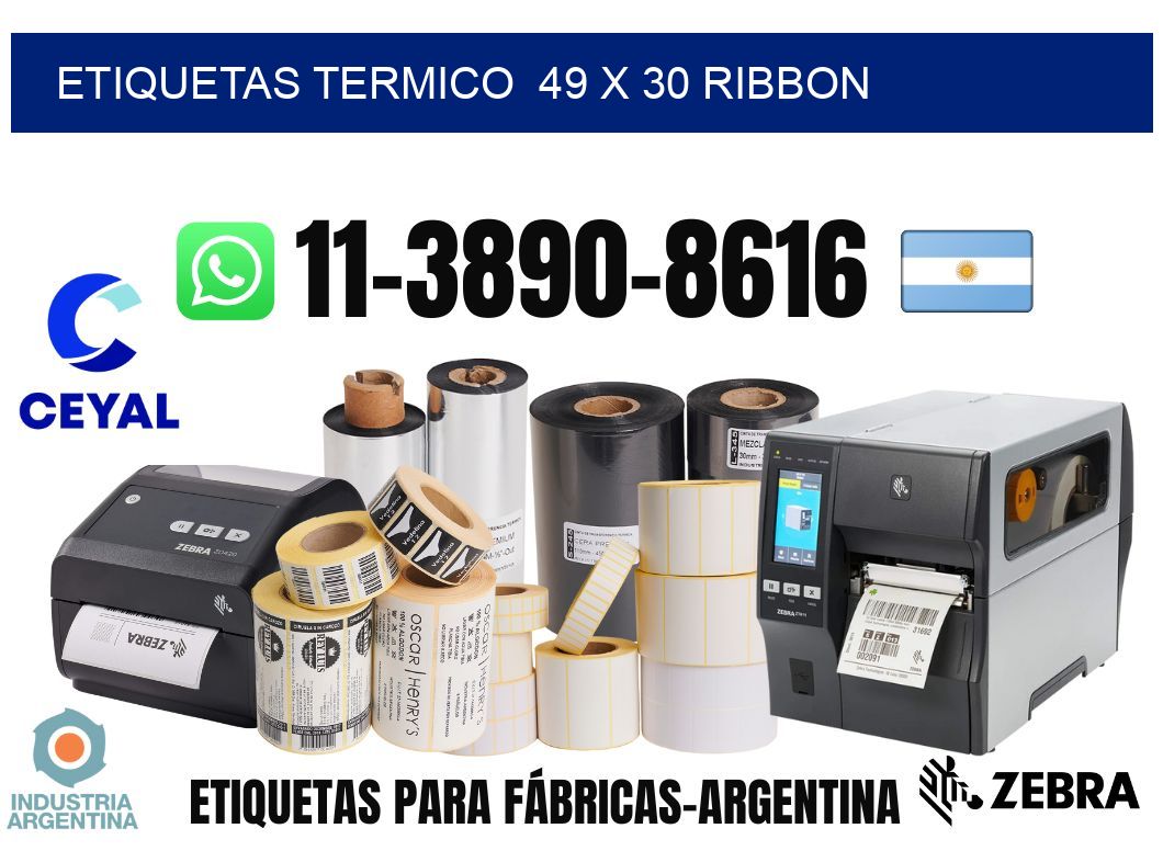 Etiquetas termico 49 x 30 ribbon