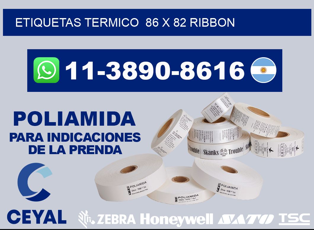 Etiquetas termico  86 x 82 ribbon