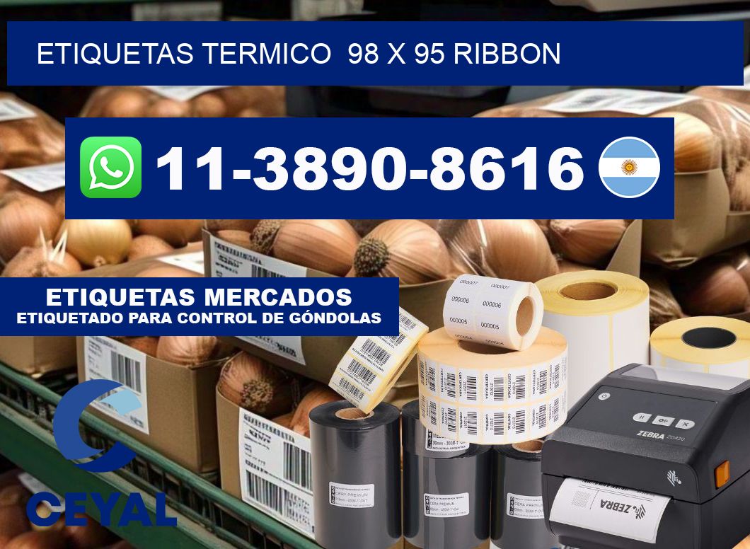 Etiquetas termico  98 x 95 ribbon