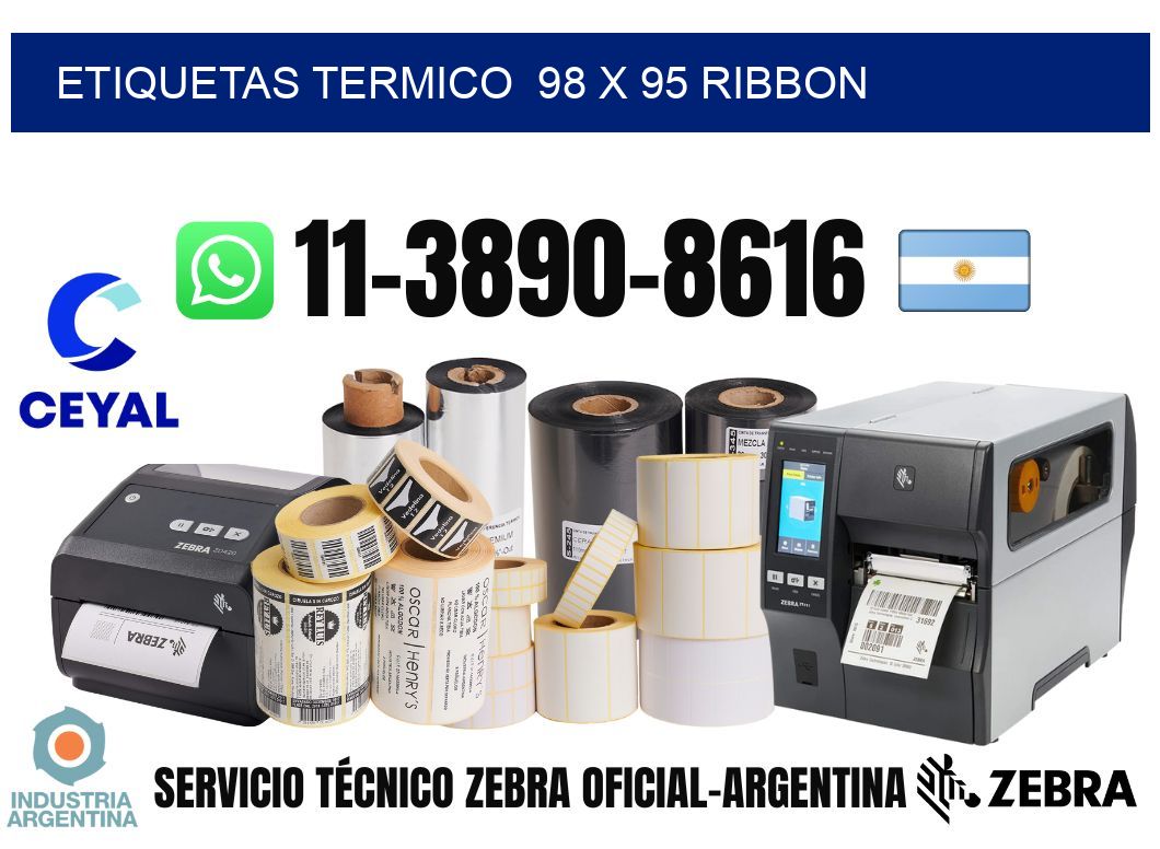 Etiquetas termico  98 x 95 ribbon