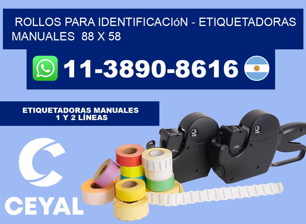 Rollos para identificación - Etiquetadoras Manuales 88 x 58