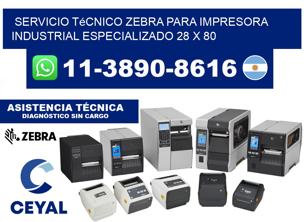 Servicio Técnico Zebra para Impresora Industrial Especializado 28 x 80