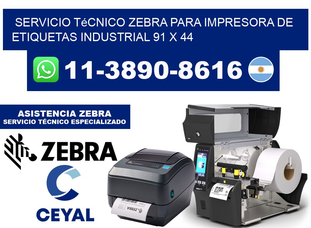 Servicio Técnico Zebra para Impresora de Etiquetas Industrial 91 x 44