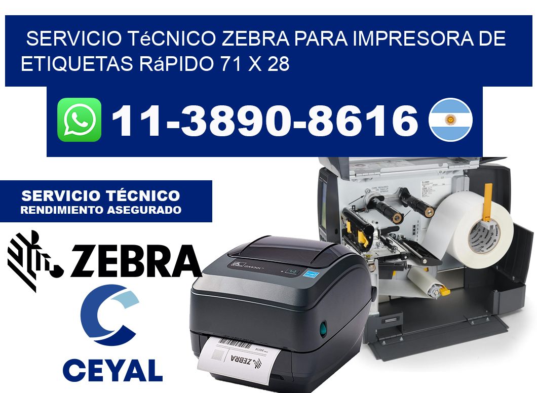 Servicio Técnico Zebra para Impresora de Etiquetas Rápido 71 x 28