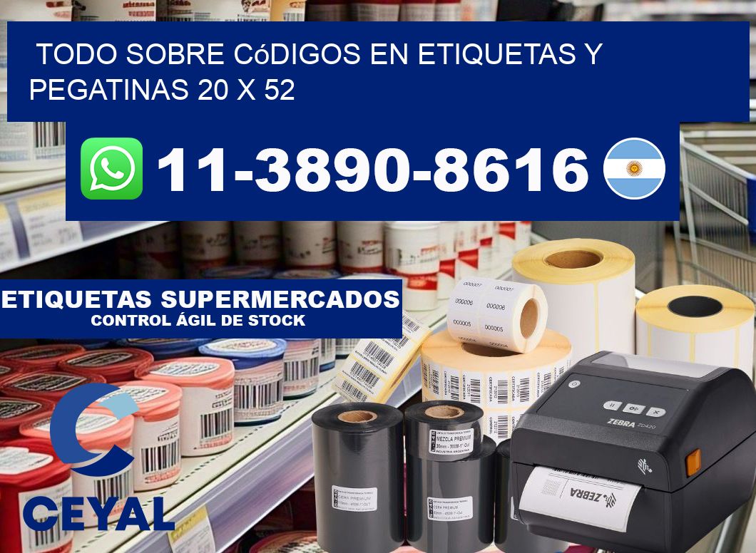 Todo sobre códigos en etiquetas y pegatinas 20 x 52