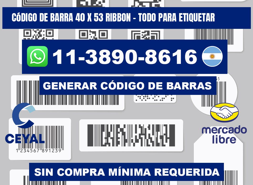código de barra 40 x 53 ribbon - Todo para Etiquetar