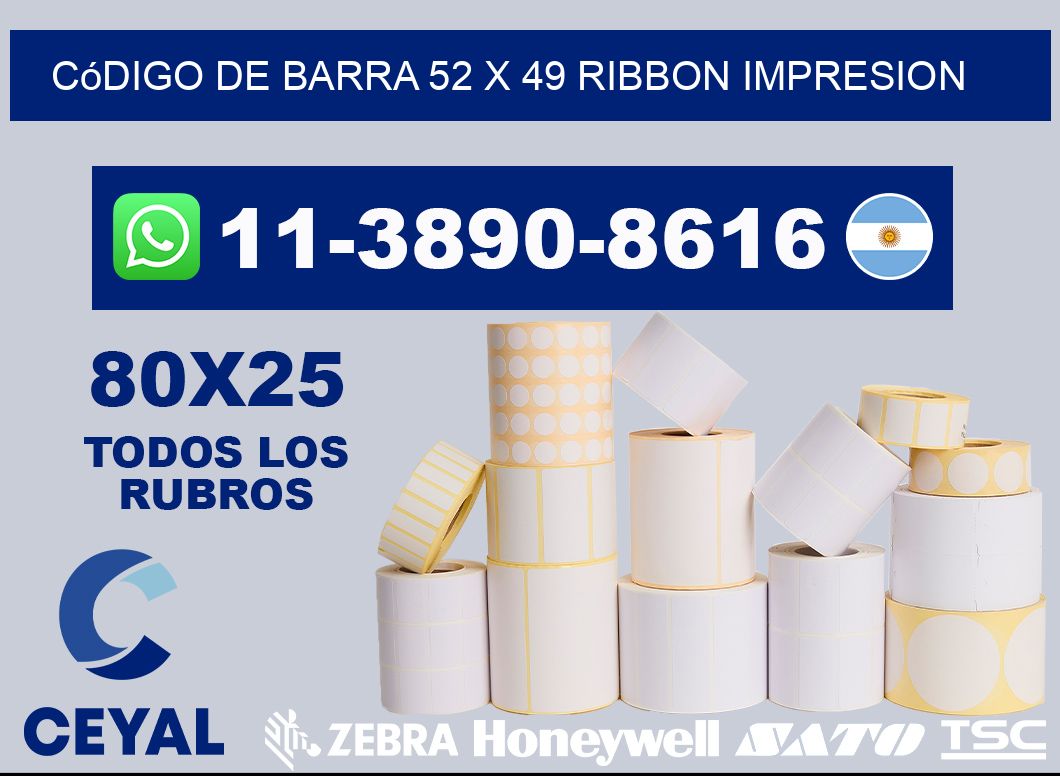 código de barra 52 x 49 ribbon impresion