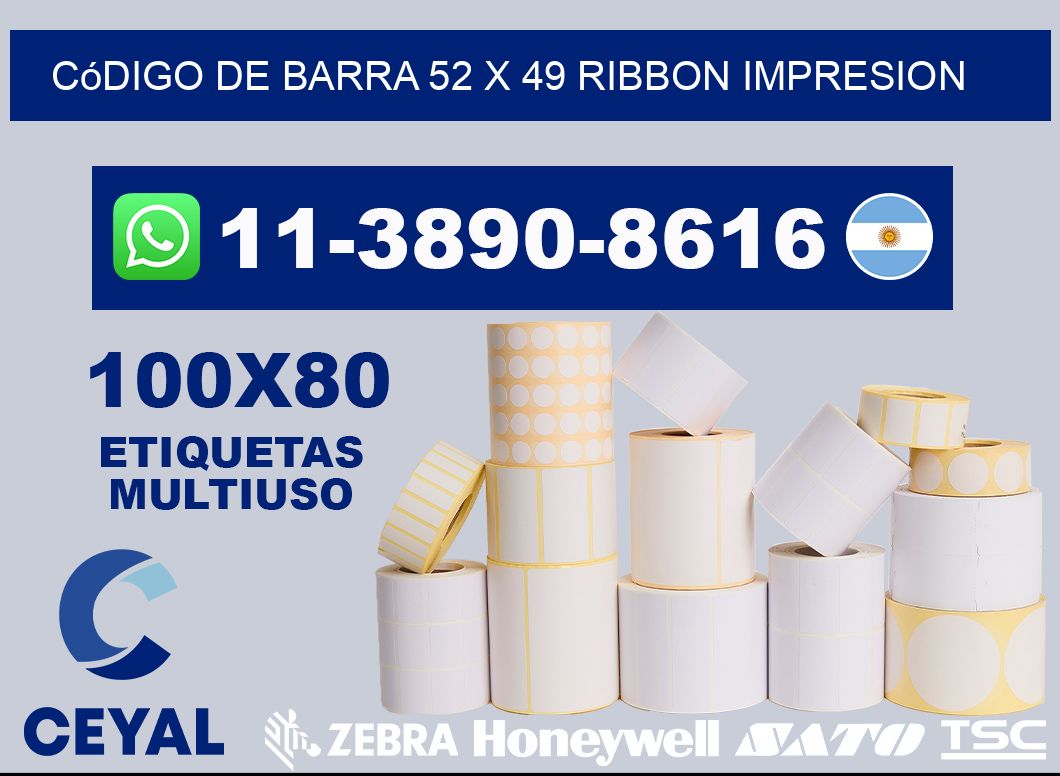 código de barra 52 x 49 ribbon impresion