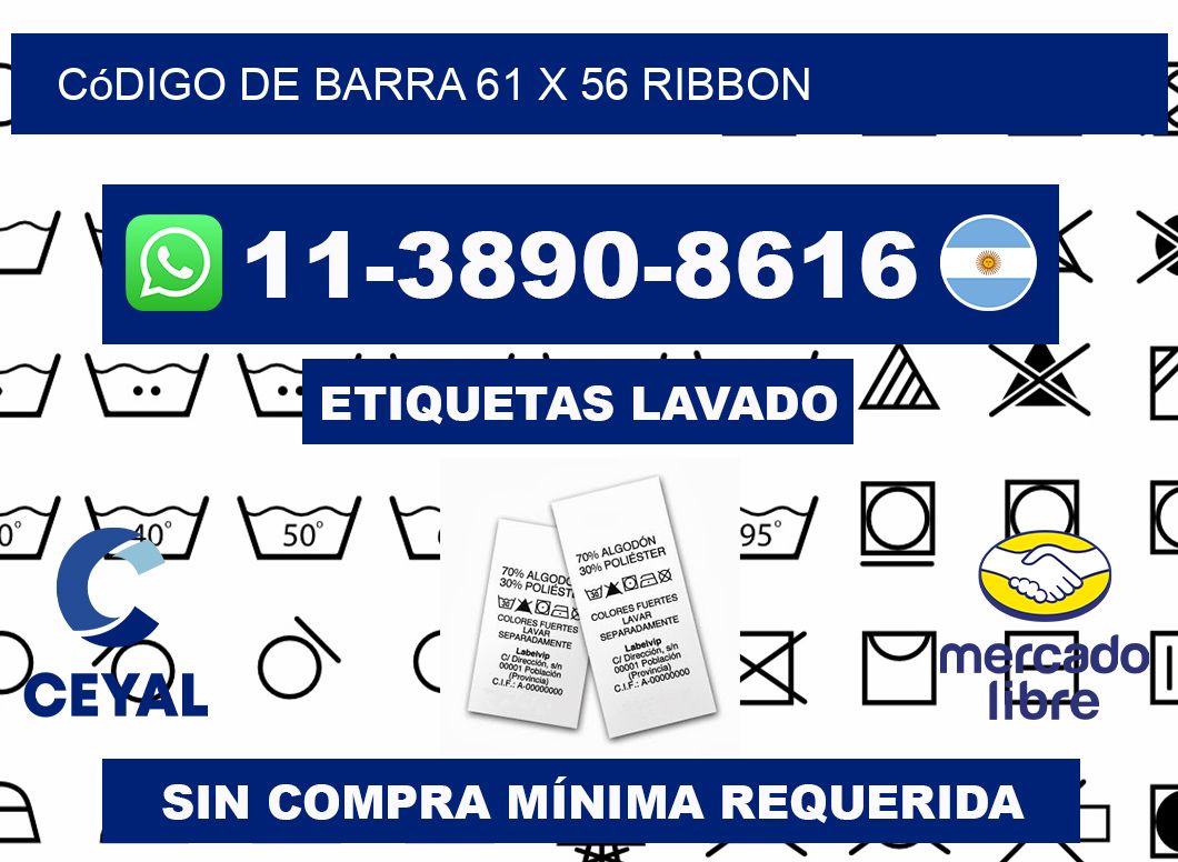 código de barra 61 x 56 ribbon