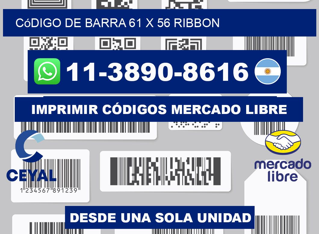 código de barra 61 x 56 ribbon