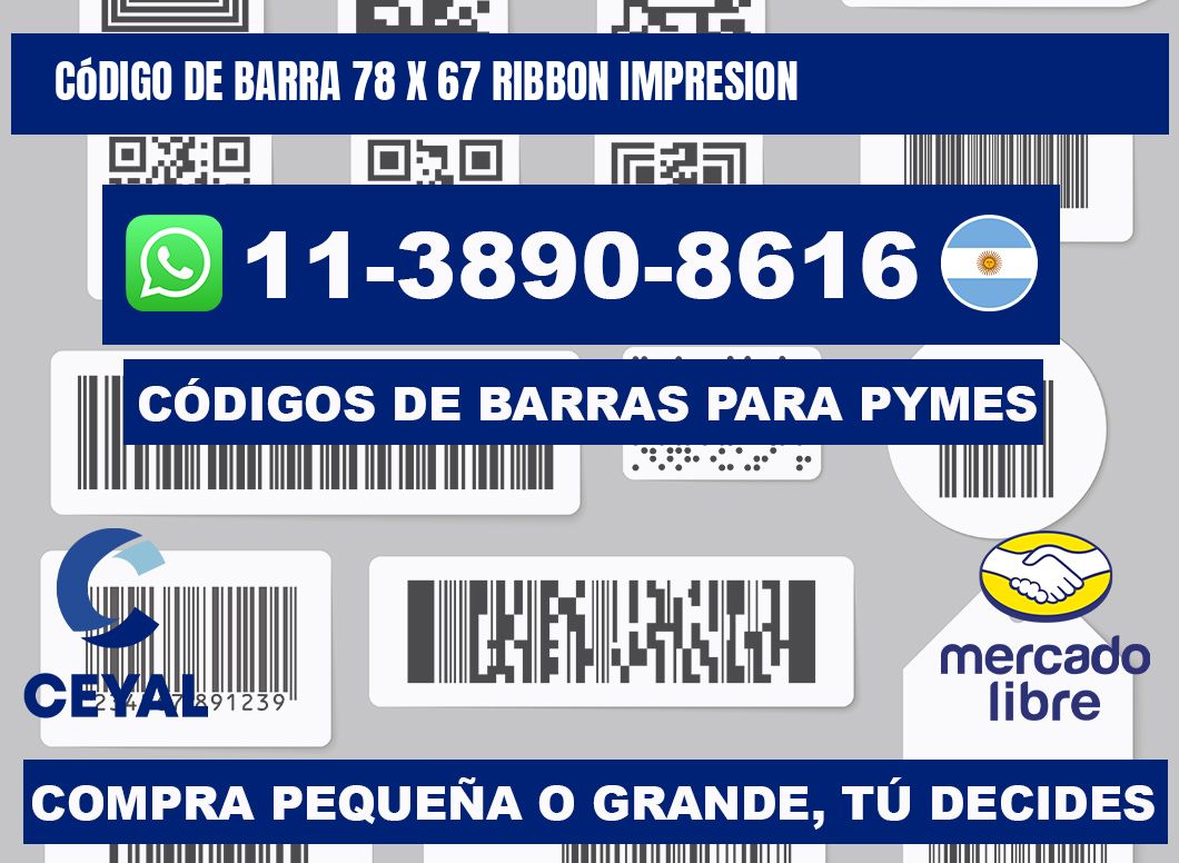 código de barra 78 x 67 ribbon impresion