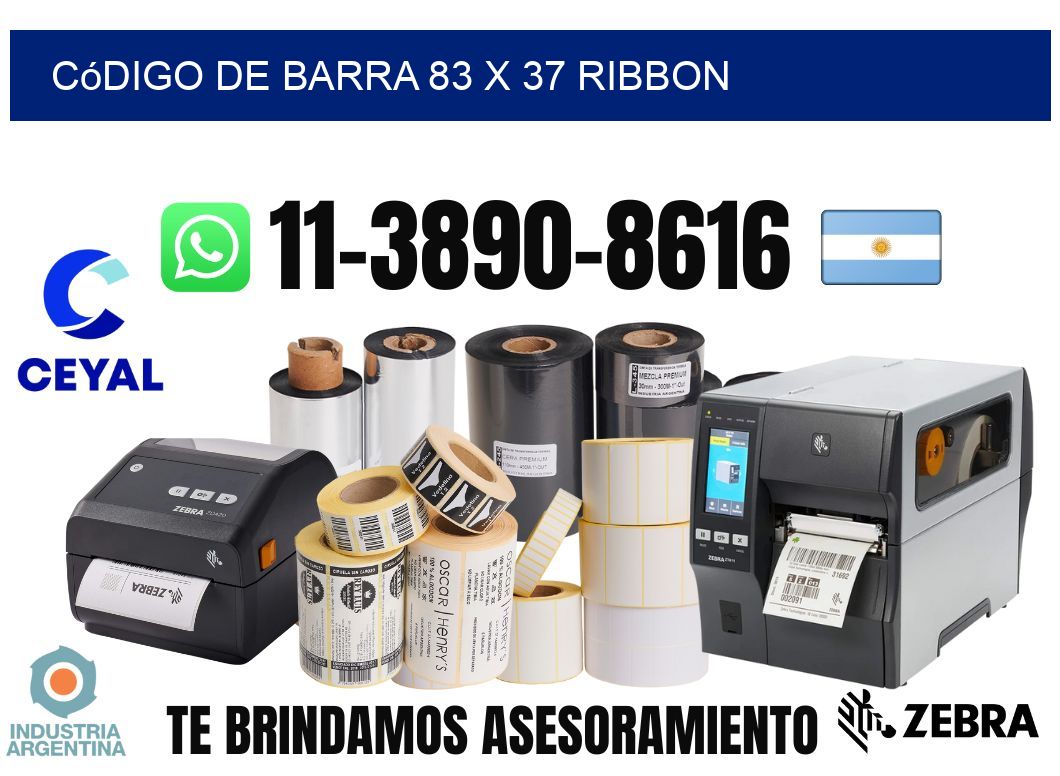 código de barra 83 x 37 ribbon