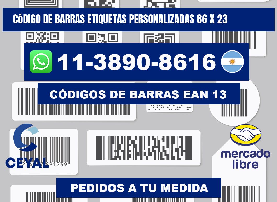 código de barras etiquetas personalizadas 86 x 23