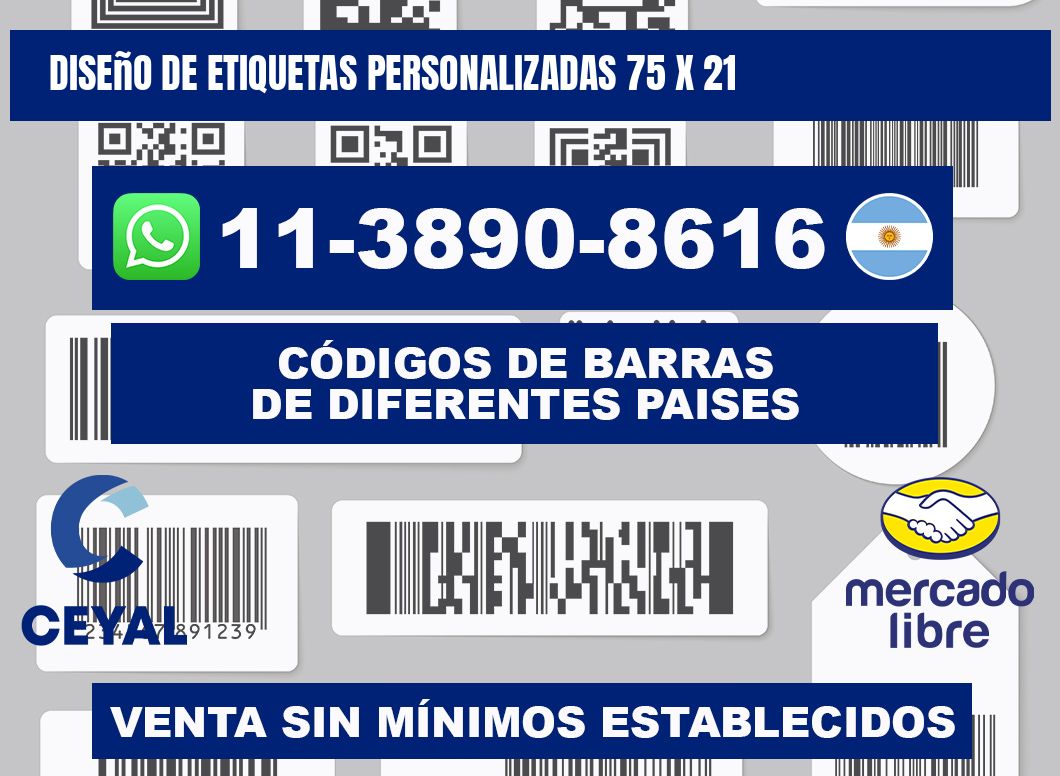 diseño de etiquetas personalizadas 75 x 21