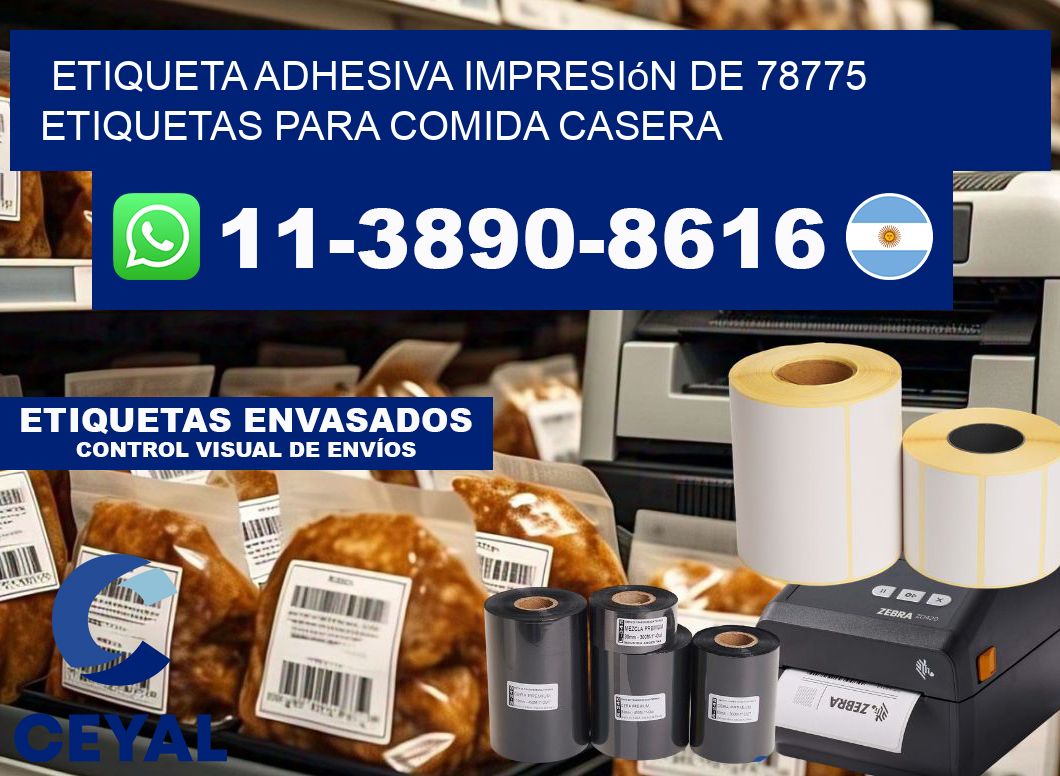 etiqueta adhesiva impresión de 78775 etiquetas para comida casera
