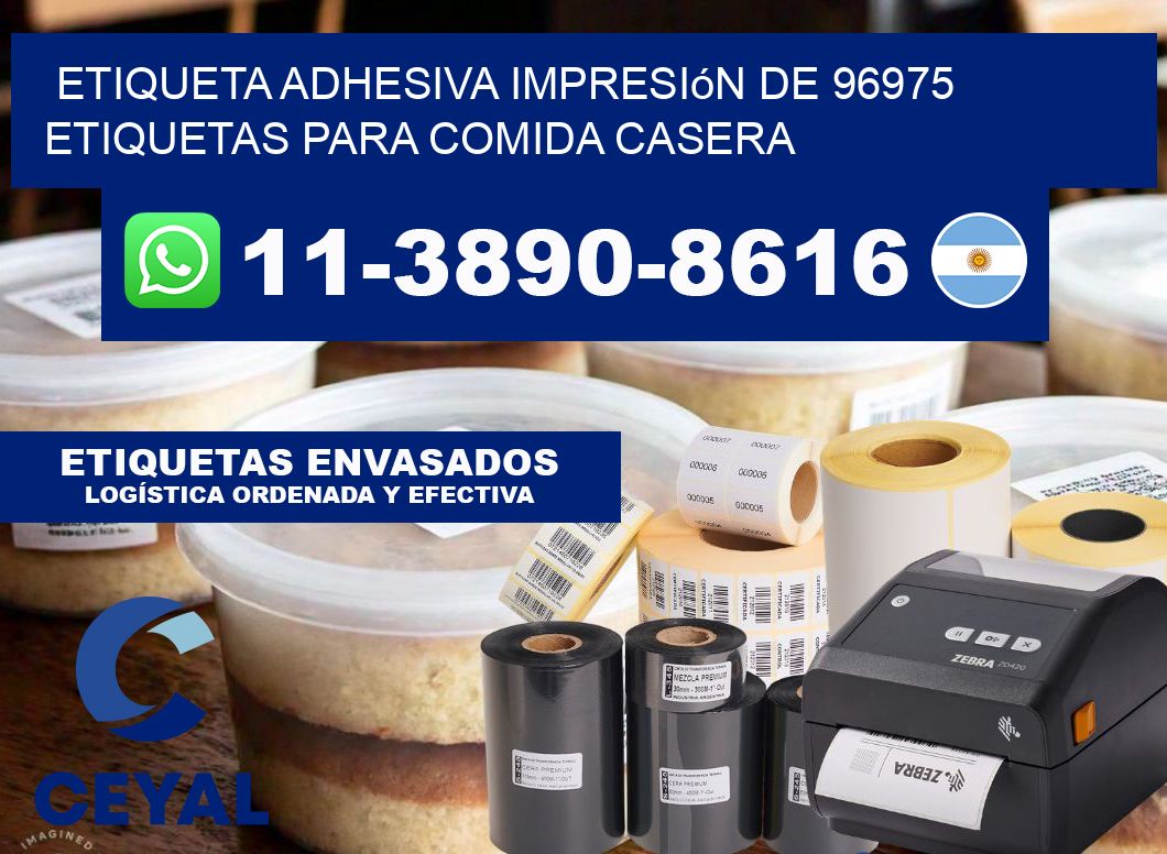etiqueta adhesiva impresión de 96975 etiquetas para comida casera