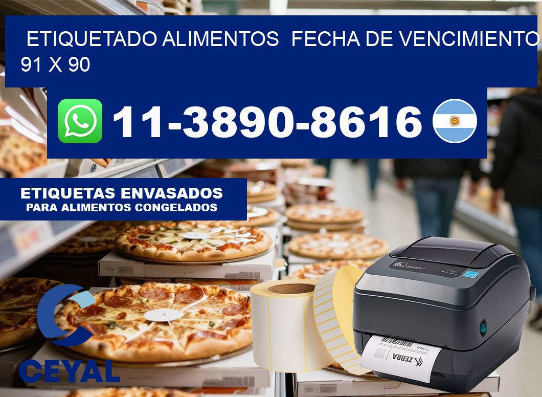 etiquetado alimentos  Fecha de vencimiento 91 x 90