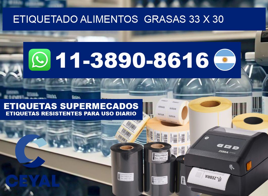 etiquetado alimentos  Grasas 33 x 30