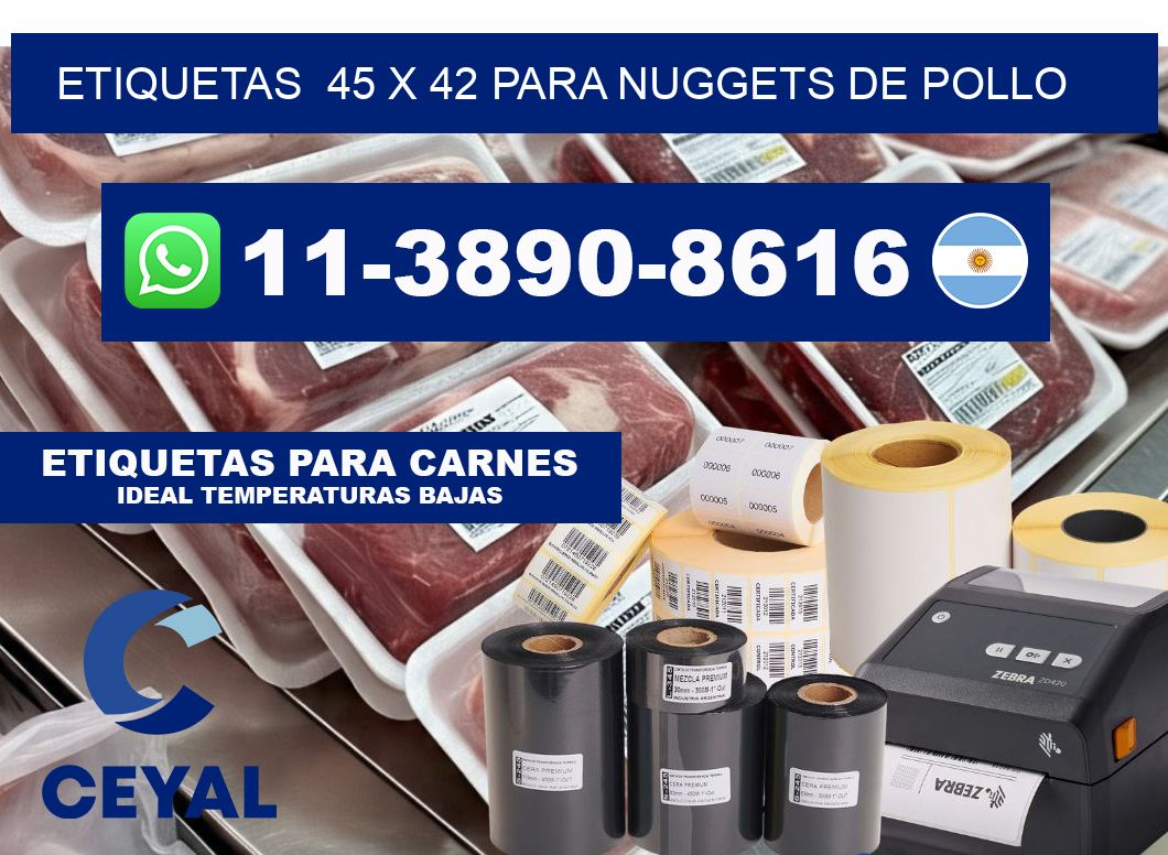 etiquetas  45 x 42 para Nuggets de pollo