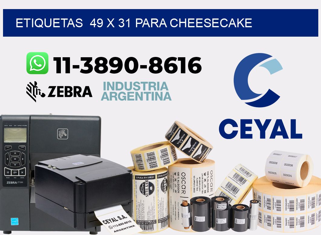 etiquetas  49 x 31 para Cheesecake