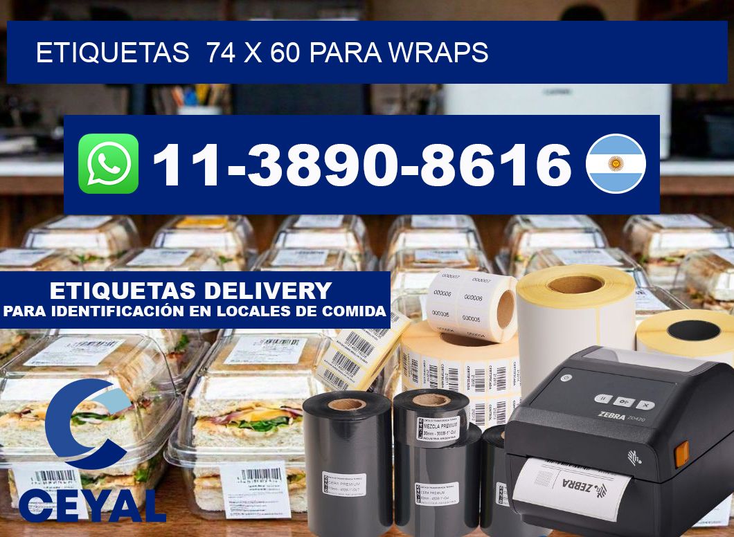 etiquetas  74 x 60 para Wraps