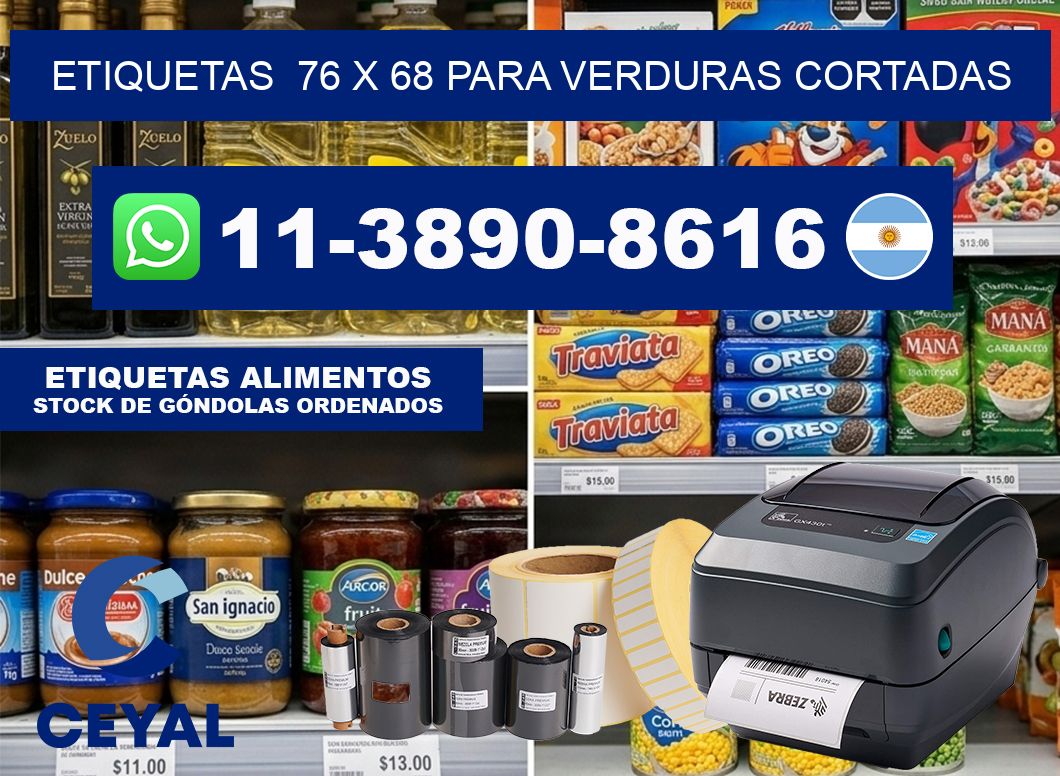 etiquetas  76 x 68 para Verduras cortadas
