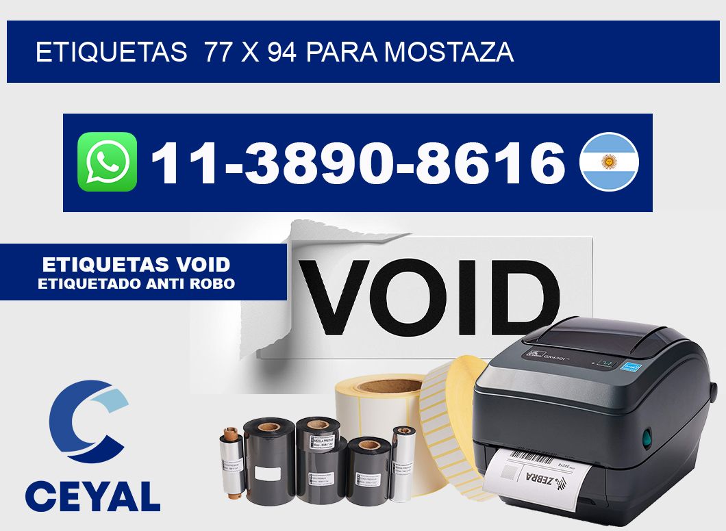 etiquetas  77 x 94 para Mostaza