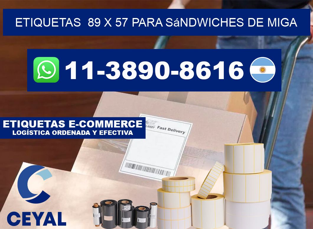 etiquetas 89 x 57 para Sándwiches de miga