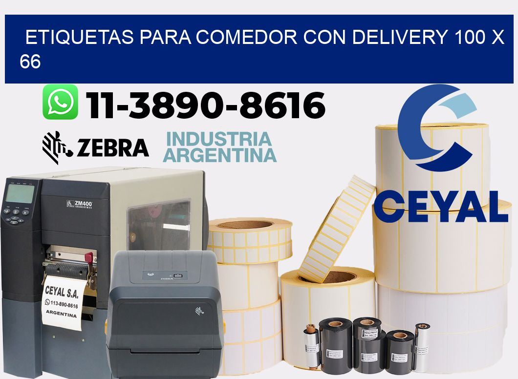 etiquetas para Comedor con delivery 100 x 66