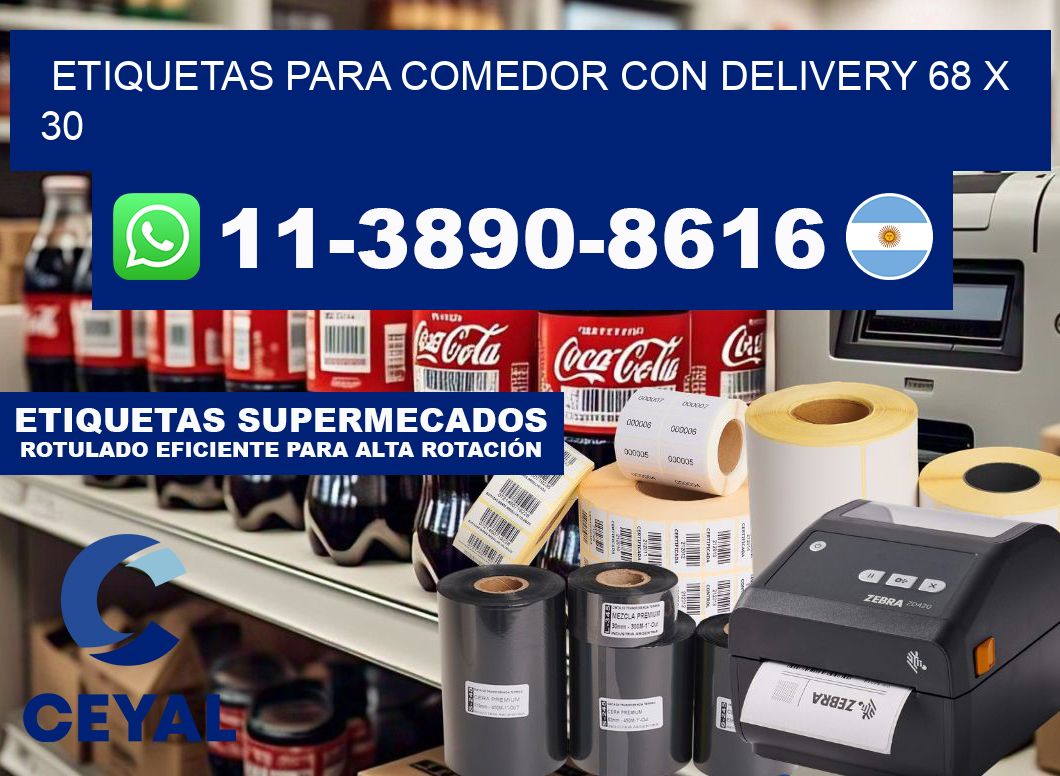 etiquetas para Comedor con delivery 68 x 30
