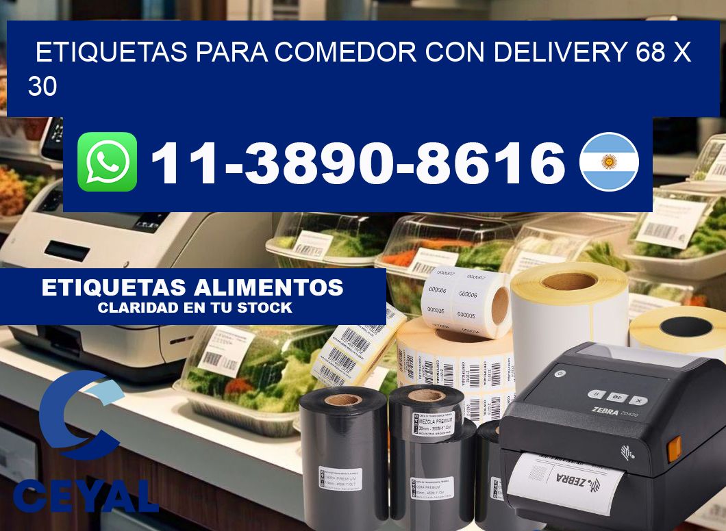 etiquetas para Comedor con delivery 68 x 30