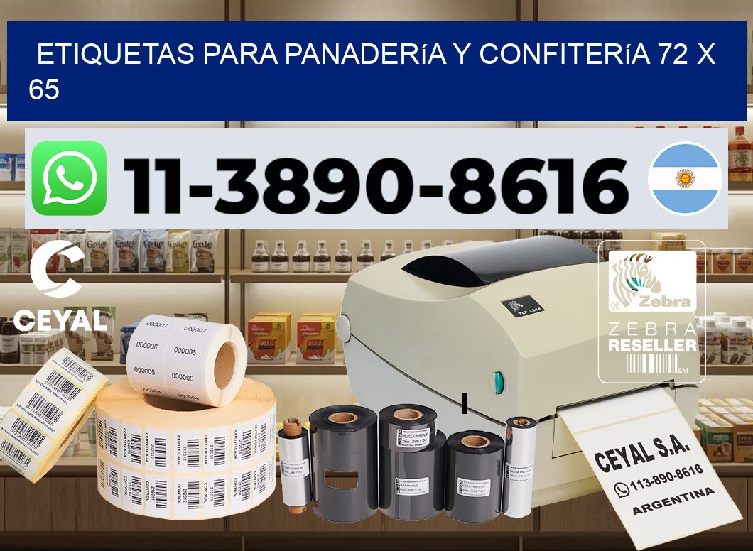 etiquetas para Panadería y confitería 72 x 65