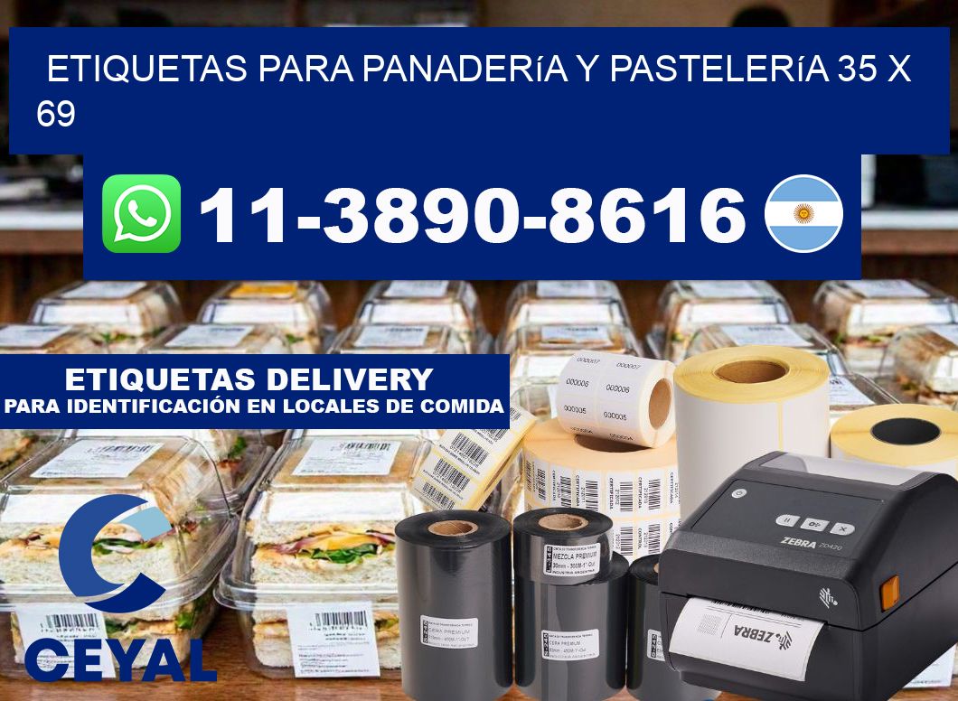 etiquetas para Panadería y pastelería 35 x 69