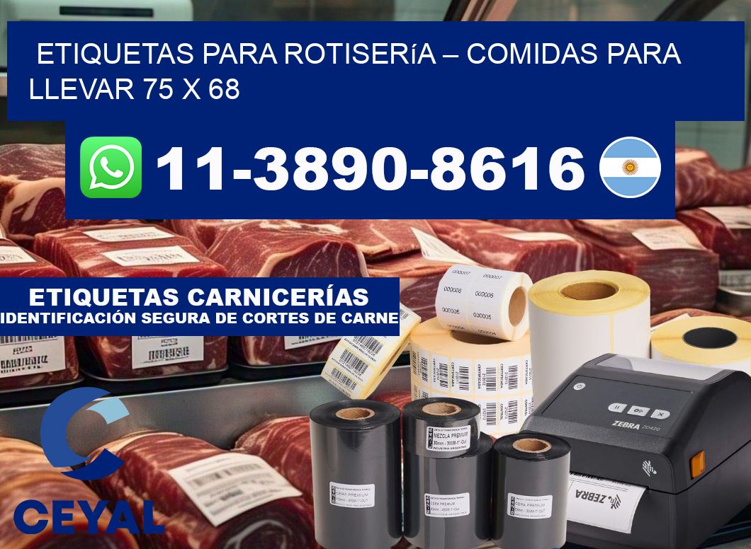 etiquetas para Rotisería – comidas para llevar 75 x 68
