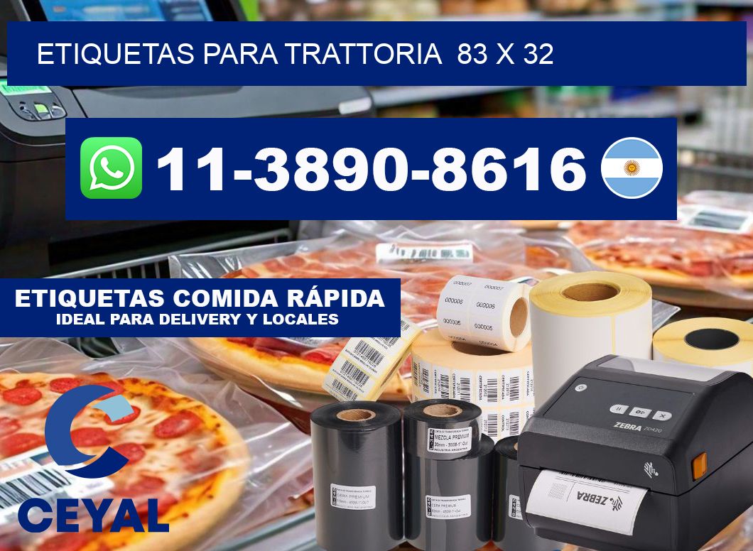 etiquetas para Trattoria  83 x 32