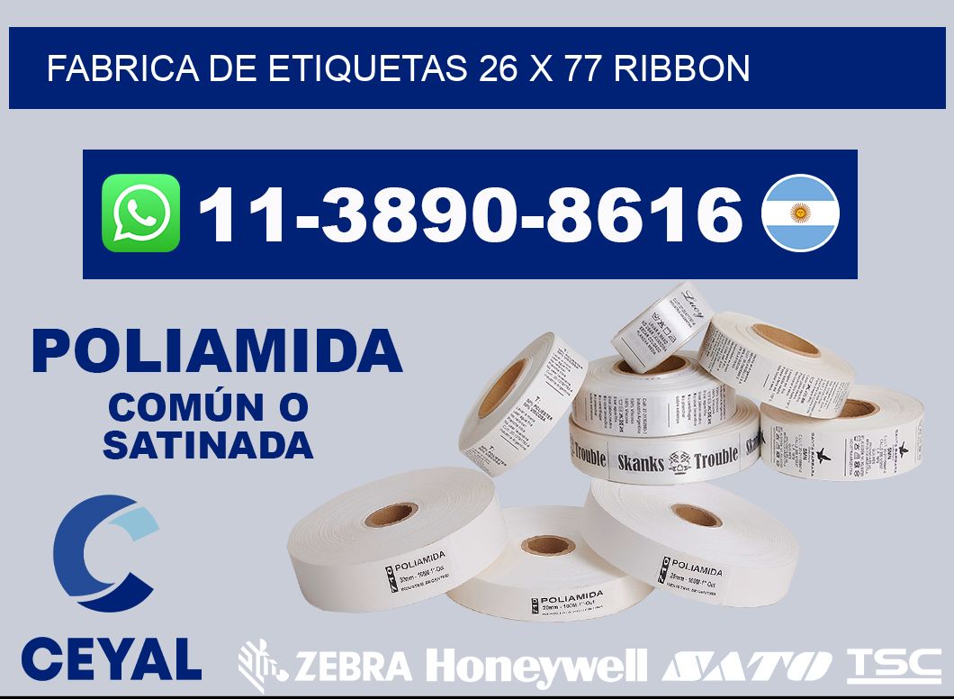 fabrica de etiquetas 26 x 77 ribbon
