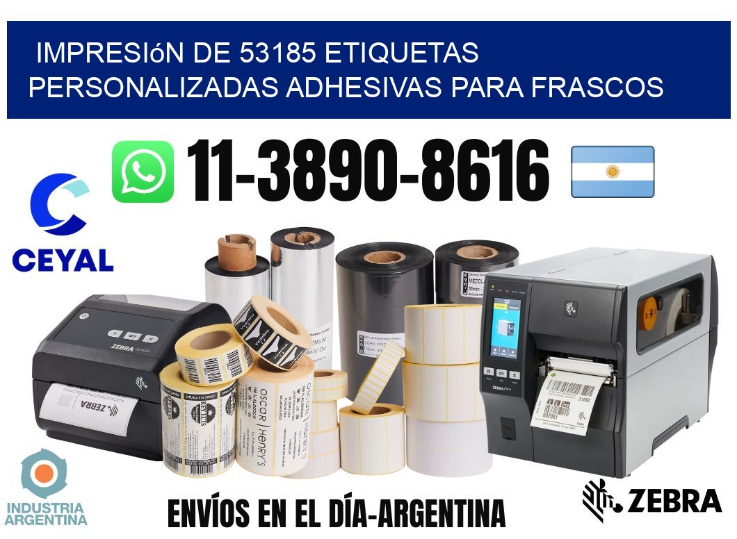 impresión de 53185 etiquetas personalizadas adhesivas para frascos