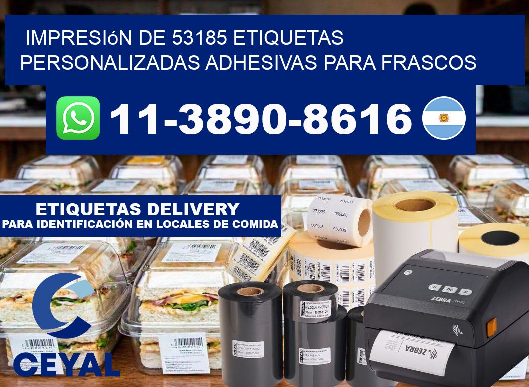 impresión de 53185 etiquetas personalizadas adhesivas para frascos