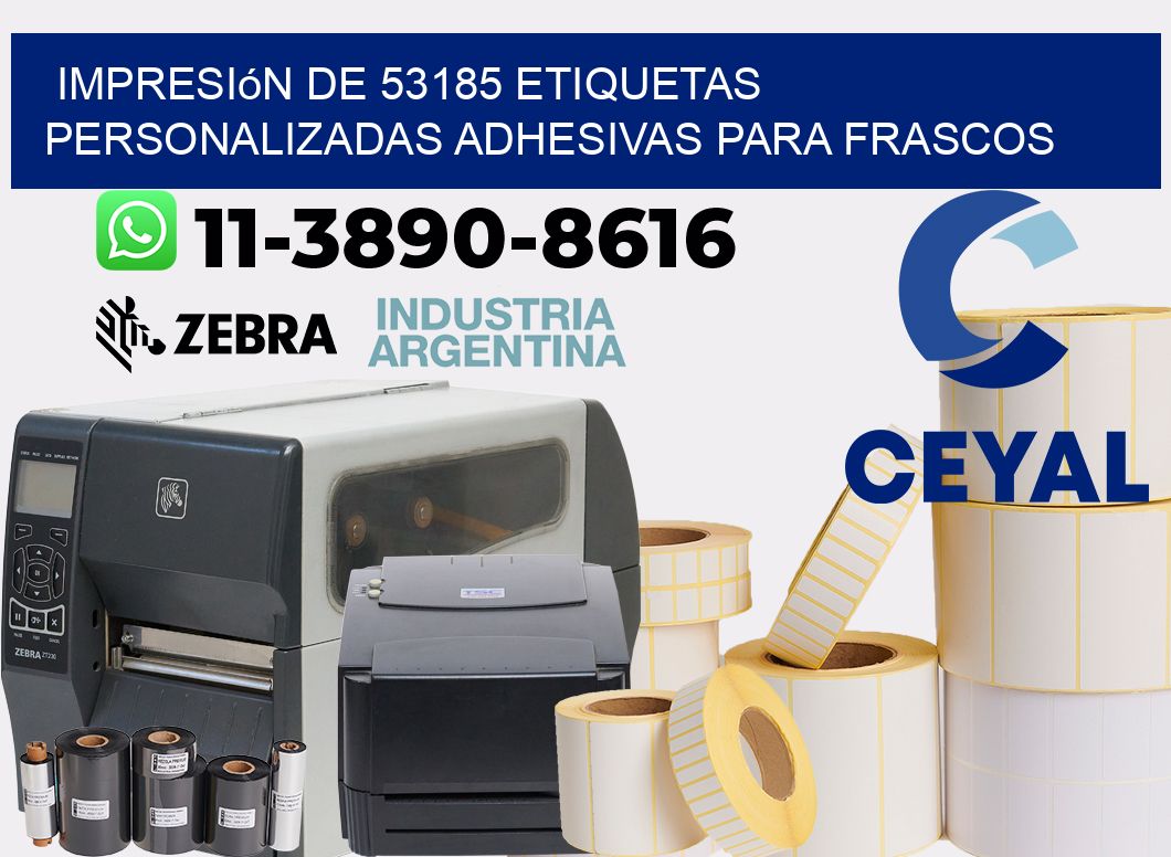 impresión de 53185 etiquetas personalizadas adhesivas para frascos