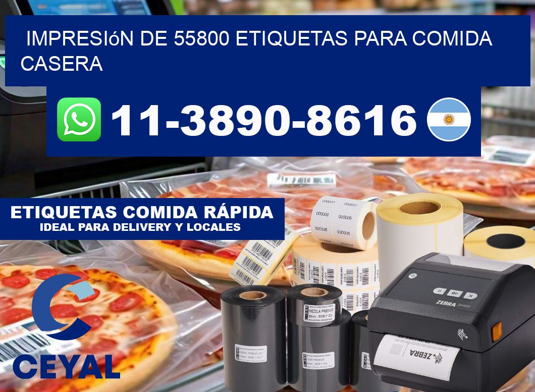 impresión de 55800 etiquetas para comida casera