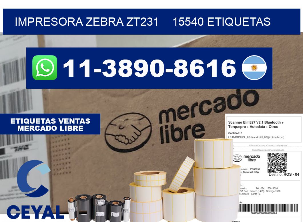 impresora zebra zt231    15540 etiquetas