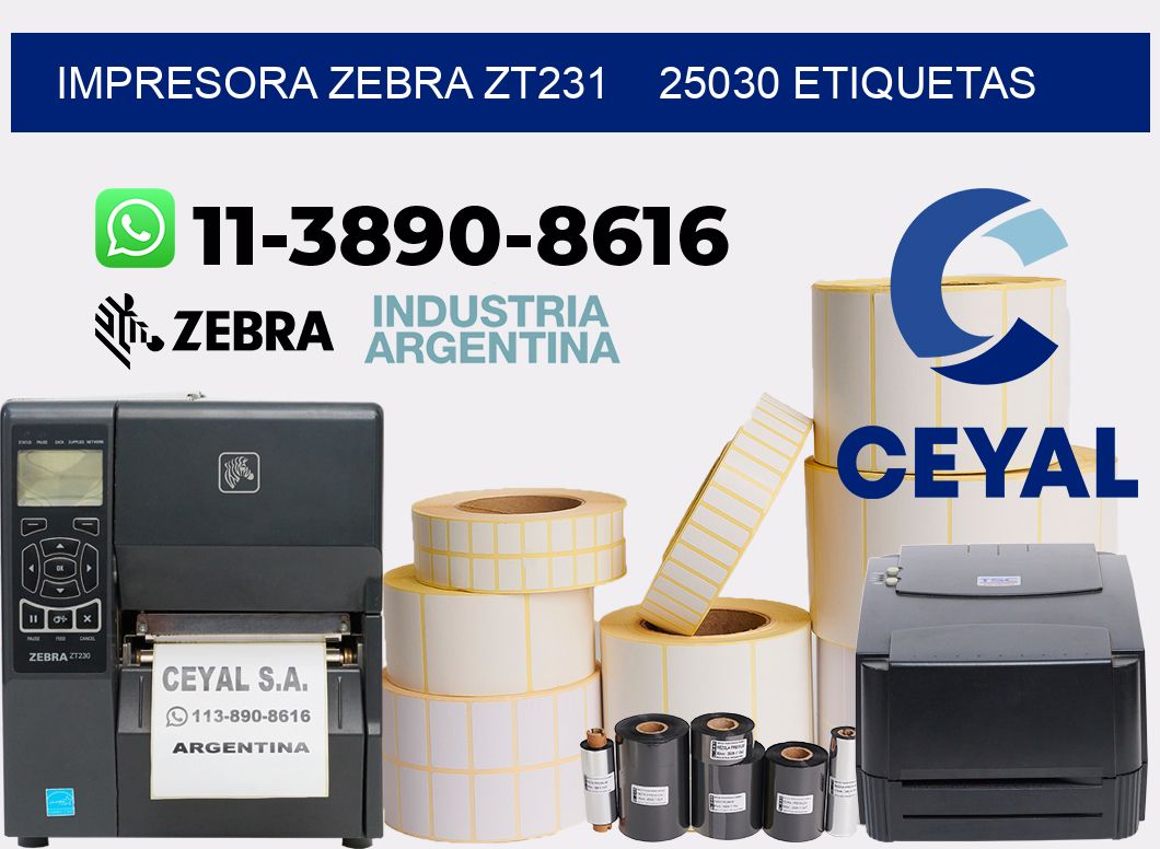 impresora zebra zt231    25030 etiquetas