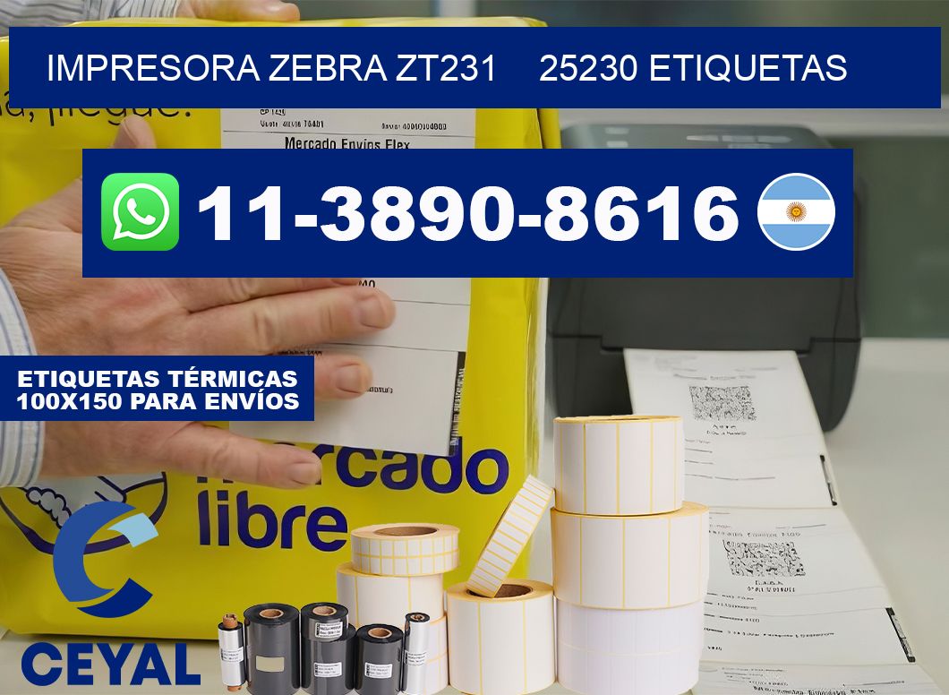 impresora zebra zt231 25230 etiquetas