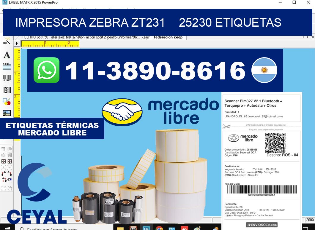 impresora zebra zt231 25230 etiquetas