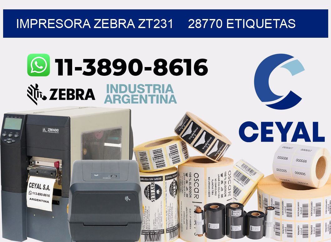 impresora zebra zt231 28770 etiquetas