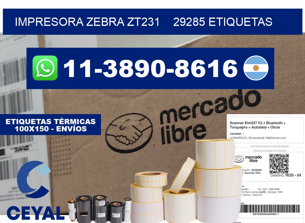 impresora zebra zt231    29285 etiquetas
