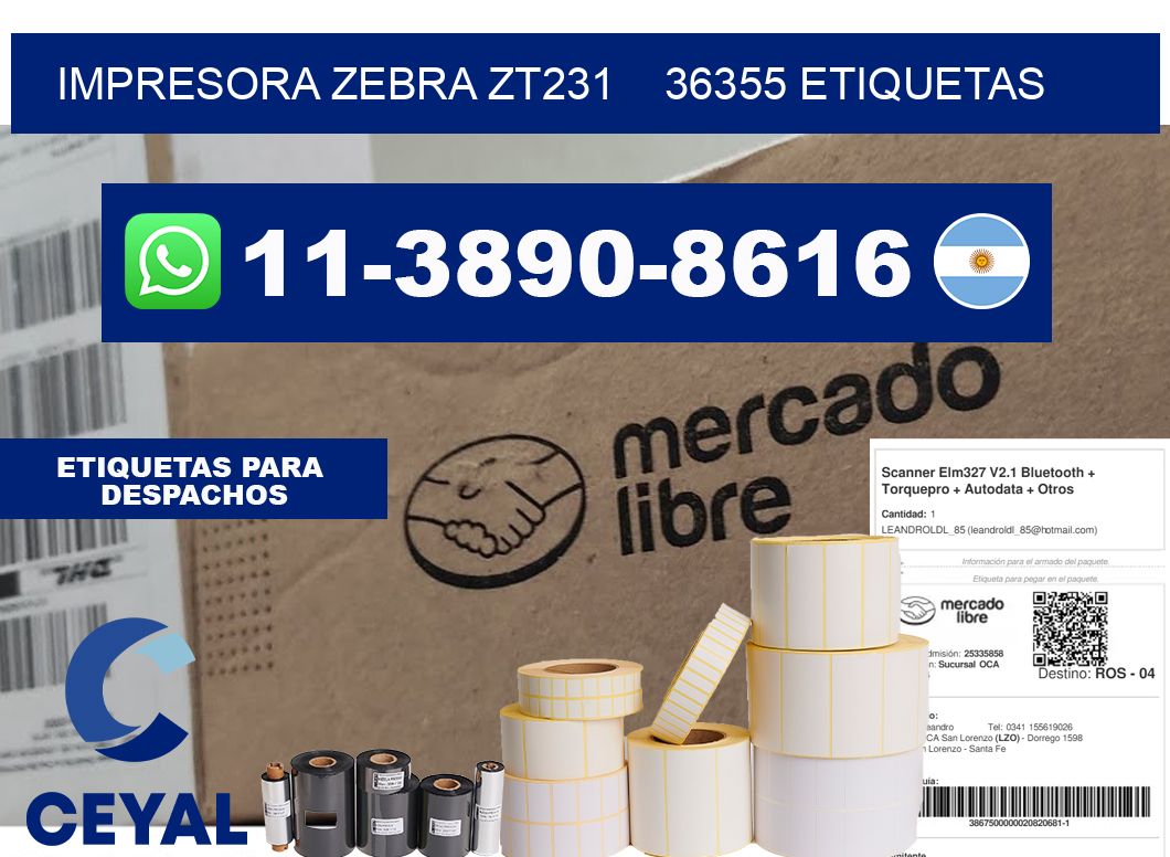 impresora zebra zt231    36355 etiquetas