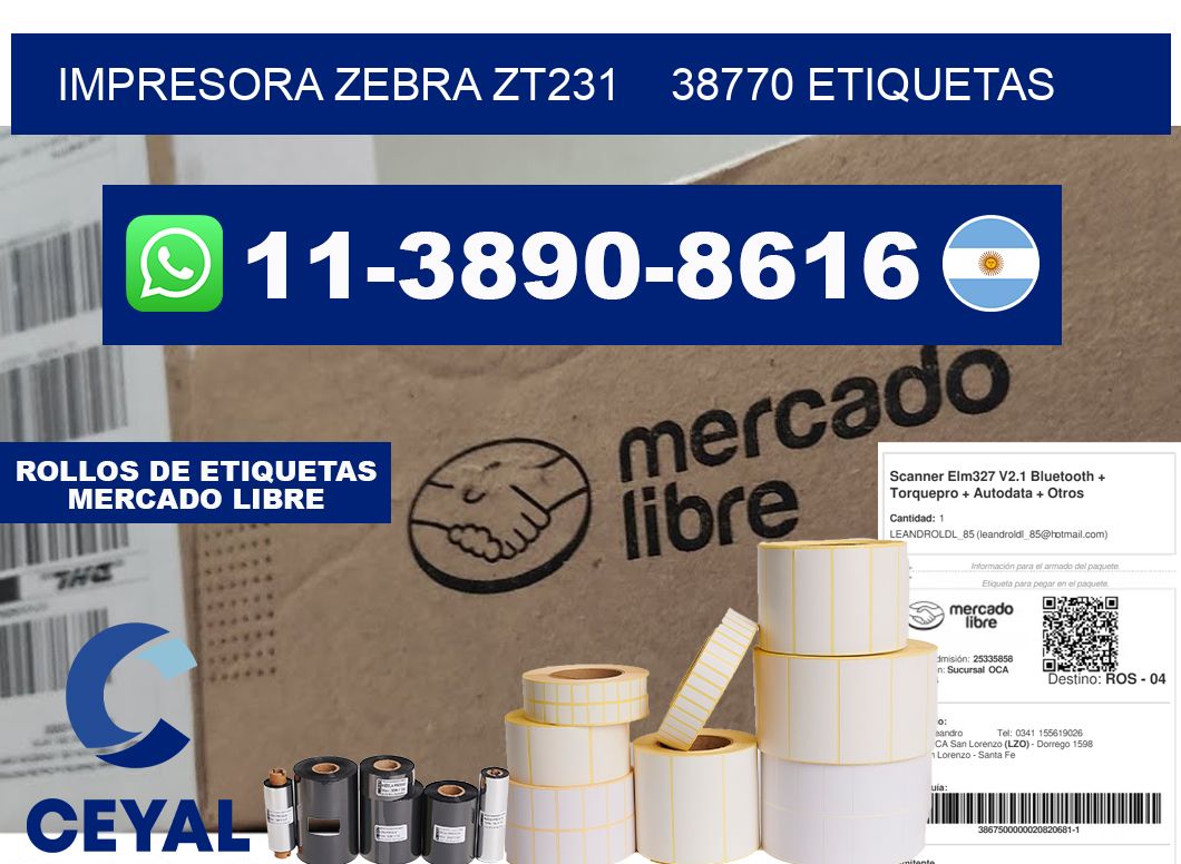 impresora zebra zt231    38770 etiquetas