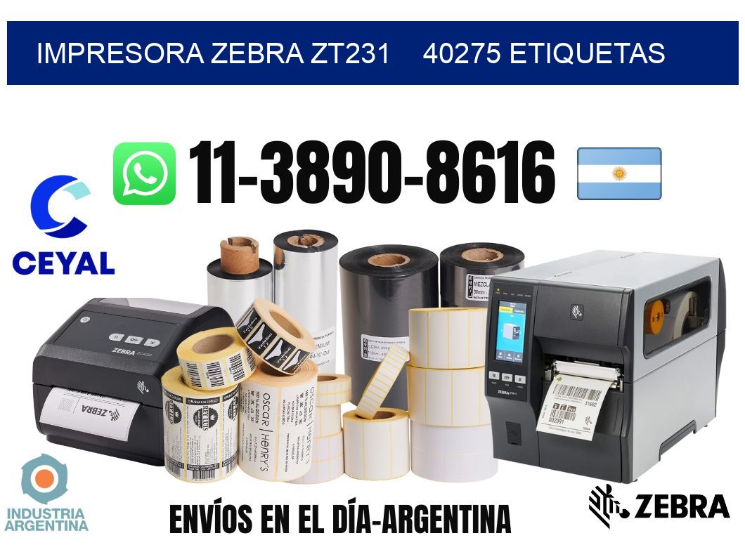 impresora zebra zt231    40275 etiquetas
